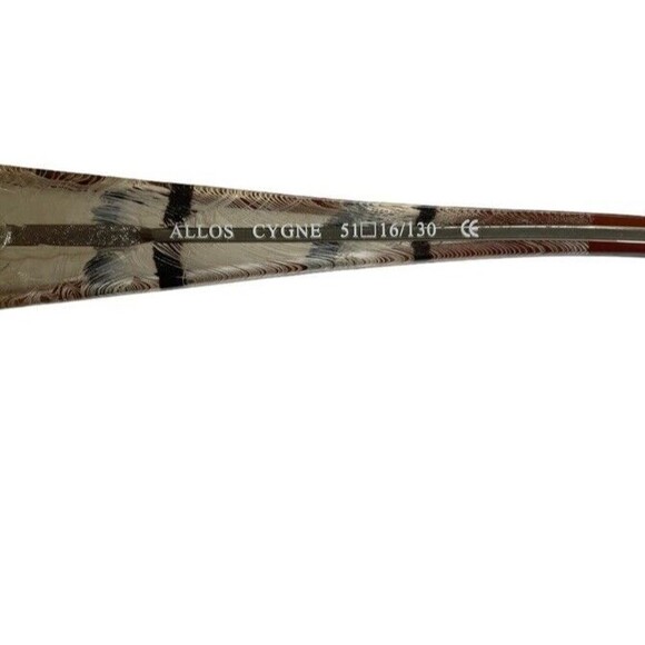 ETE Optical Eye Frames Allos Cygne 51-16-130 Italy w/Real Feathers Designer Mod - Picture 9 of 10